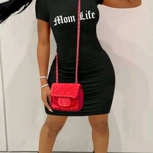 Black 'Mom Life' Dress